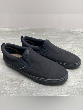 Konkrete Fever Slip On Sneakers Mens 8 Black Canvas Low Top Shoes